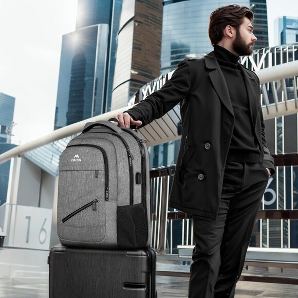 Travel Laptop Backpack, 17 Inch Business Flight Approved Carry on Backpack, TSA - Picture 7 of 9